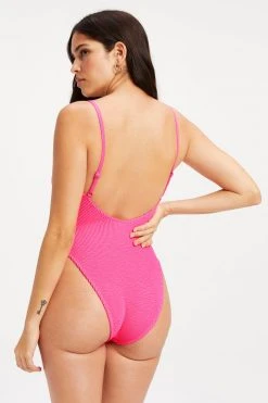 GOOD AMERICAN ALWAYS FITS ONE-PIECE | HOT PINK002