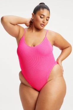 GOOD AMERICAN ALWAYS FITS ONE-PIECE | HOT PINK002