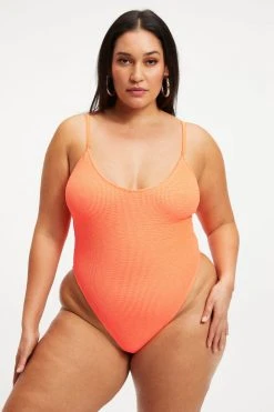 GOOD AMERICAN ALWAYS FITS ONE-PIECE | ORANGE CREAM001