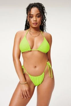 GA-SALE TINY TIES TOP | ELECTRIC LIME002 Bikini Tops