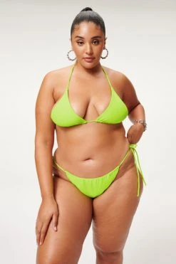 GA-SALE TINY TIES TOP | ELECTRIC LIME002 Bikini Tops