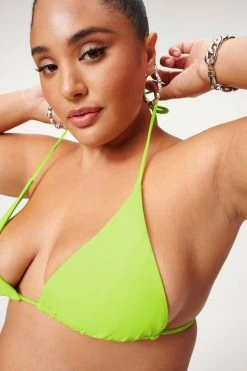 GA-SALE TINY TIES TOP | ELECTRIC LIME002 Bikini Tops