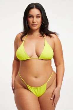 GOOD AMERICAN TINY TIES TOP | ELECTRIC YELLOW001 Bikini Tops