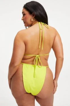 GOOD AMERICAN TINY TIES TOP | ELECTRIC YELLOW001 Bikini Tops