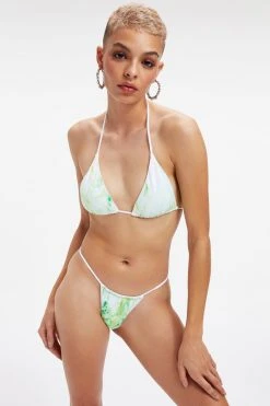 GA-SALE Bikini Tops TINY TIES TOP | GREEN MARBLE001