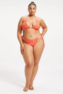 GA-SALE TINY TIES TOP | HOT CORAL001