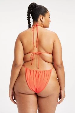 GA-SALE TINY TIES TOP | HOT CORAL001