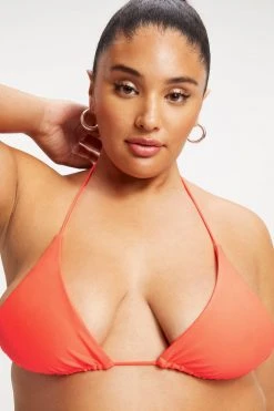 GA-SALE TINY TIES TOP | HOT CORAL001