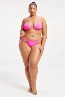 GA-SALE TINY TIES TOP | HOT PINK002