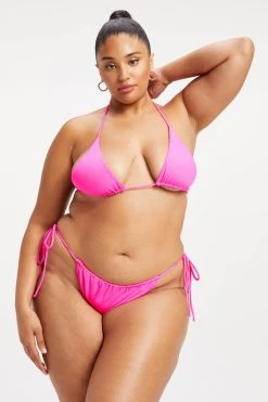 GA-SALE TINY TIES TOP | HOT PINK002