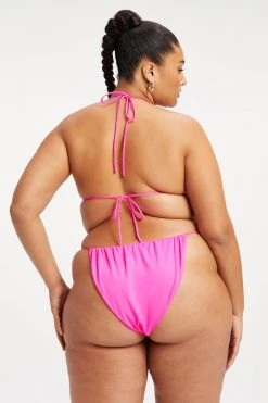 GA-SALE TINY TIES TOP | HOT PINK002