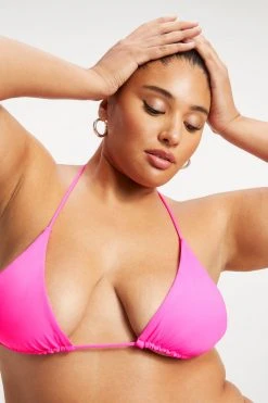 GA-SALE TINY TIES TOP | HOT PINK002