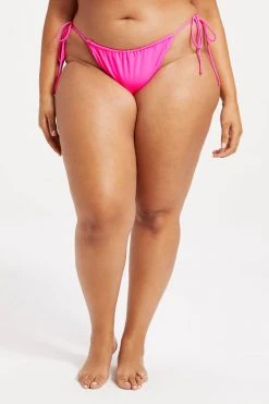 GA-SALE TINY TIES BOTTOM | HOT PINK002 Bikini Bottoms