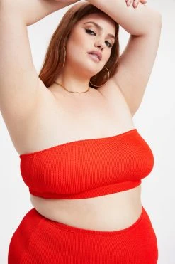 GOOD AMERICAN Bikini Tops ALWAYS FITS BETTER BAND TOP | BRIGHT POPPY002