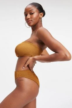 GOOD AMERICAN Bikini Tops ALWAYS FITS BETTER BAND TOP | BRONZE BROWN001