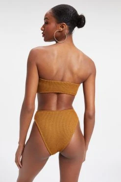 GOOD AMERICAN Bikini Tops ALWAYS FITS BETTER BAND TOP | BRONZE BROWN001