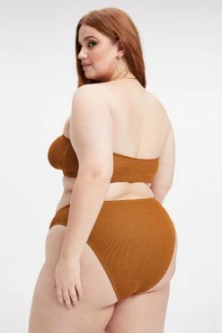GOOD AMERICAN Bikini Tops ALWAYS FITS BETTER BAND TOP | BRONZE BROWN001