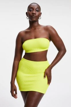 GOOD AMERICAN Bikini Tops ALWAYS FITS BETTER BAND TOP | ELECTRIC YELLOW001
