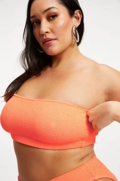 GOOD AMERICAN Bikini Tops ALWAYS FITS BETTER BAND TOP | ORANGE CREAM001