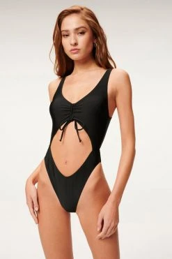GOOD AMERICAN One-Pieces SHINE CUT OUT ONE-PIECE | BLACK001
