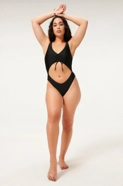 GOOD AMERICAN One-Pieces SHINE CUT OUT ONE-PIECE | BLACK001
