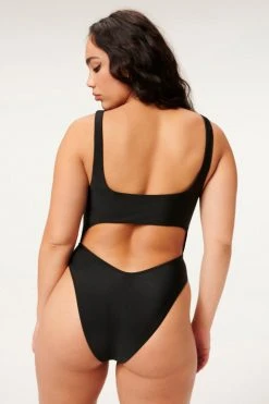GOOD AMERICAN One-Pieces SHINE CUT OUT ONE-PIECE | BLACK001