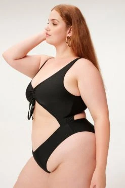 GOOD AMERICAN One-Pieces SHINE CUT OUT ONE-PIECE | BLACK001