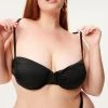 GOOD AMERICAN Bikini Tops SHINE RUCHED DEMI CUP | BLACK001