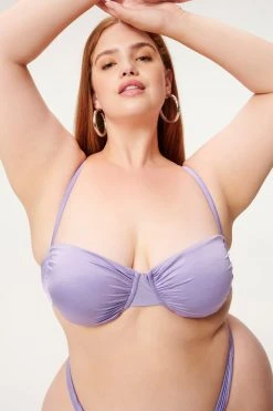 GA-SALE SHINE RUCHED DEMI CUP | LILAC MIST001 Bikini Tops