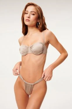 GA-SALE SHINE RUCHED DEMI CUP | MINK001