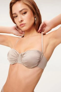 GA-SALE SHINE RUCHED DEMI CUP | MINK001