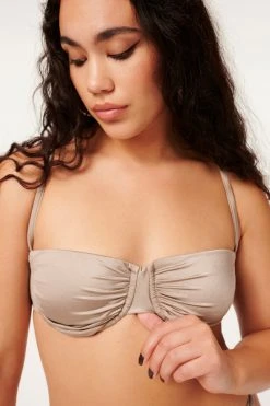 GA-SALE SHINE RUCHED DEMI CUP | MINK001