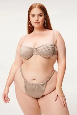 GA-SALE SHINE RUCHED DEMI CUP | MINK001