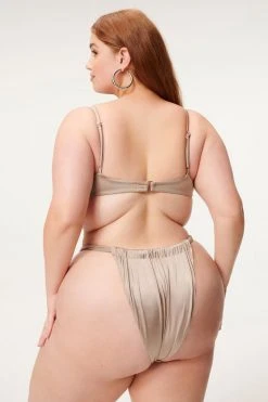 GA-SALE SHINE RUCHED DEMI CUP | MINK001