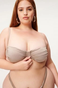 GA-SALE SHINE RUCHED DEMI CUP | MINK001