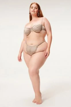 GA-SALE SHINE RUCHED BOTTOM | MINK001