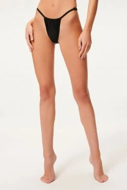 GOOD AMERICAN Bikini Bottoms SHINE RUCH PERFECT FIT BOTTOM | BLACK001