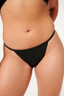 GOOD AMERICAN Bikini Bottoms SHINE RUCH PERFECT FIT BOTTOM | BLACK001