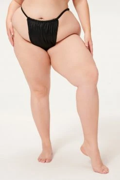 GOOD AMERICAN Bikini Bottoms SHINE RUCH PERFECT FIT BOTTOM | BLACK001