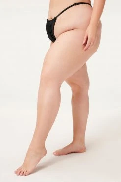 GOOD AMERICAN Bikini Bottoms SHINE RUCH PERFECT FIT BOTTOM | BLACK001