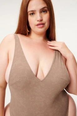 GA-SALE SUEDED LAYOUT ONE-PIECE | LOVELY GREY 002