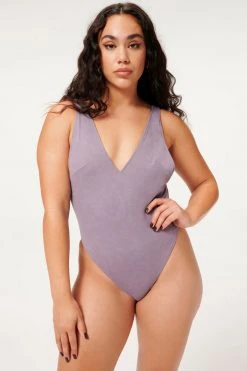 GA-SALE One-Pieces SUEDED LAYOUT ONE-PIECE | LOVELY LILAC 002