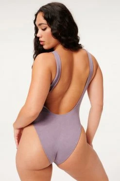 GA-SALE One-Pieces SUEDED LAYOUT ONE-PIECE | LOVELY LILAC 002