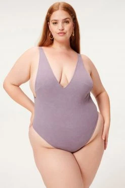 GA-SALE One-Pieces SUEDED LAYOUT ONE-PIECE | LOVELY LILAC 002