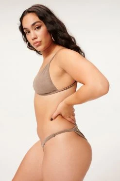 GA-SALE Bikini Tops SUEDED PERFECT FIT TOP | LOVELY GREY 002