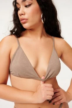 GA-SALE Bikini Tops SUEDED PERFECT FIT TOP | LOVELY GREY 002