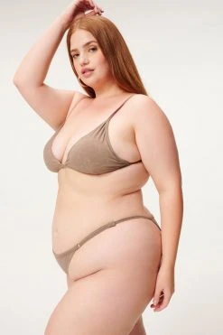 GA-SALE Bikini Tops SUEDED PERFECT FIT TOP | LOVELY GREY 002