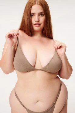 GA-SALE Bikini Tops SUEDED PERFECT FIT TOP | LOVELY GREY 002