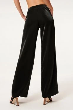 GA-SALE SHINE PIQUE WIDE LEG | BLACK001 Cover Ups