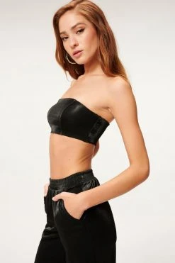 GA-SALE Red Hot Swim SHINE PIQUE TUBE TOP | BLACK001